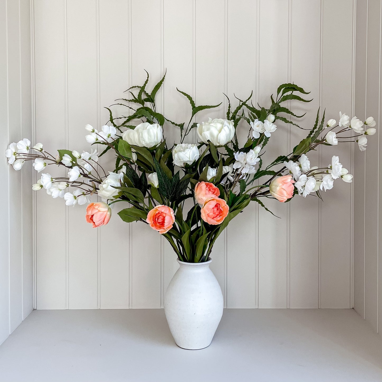 Faux Tulip Spray Peach