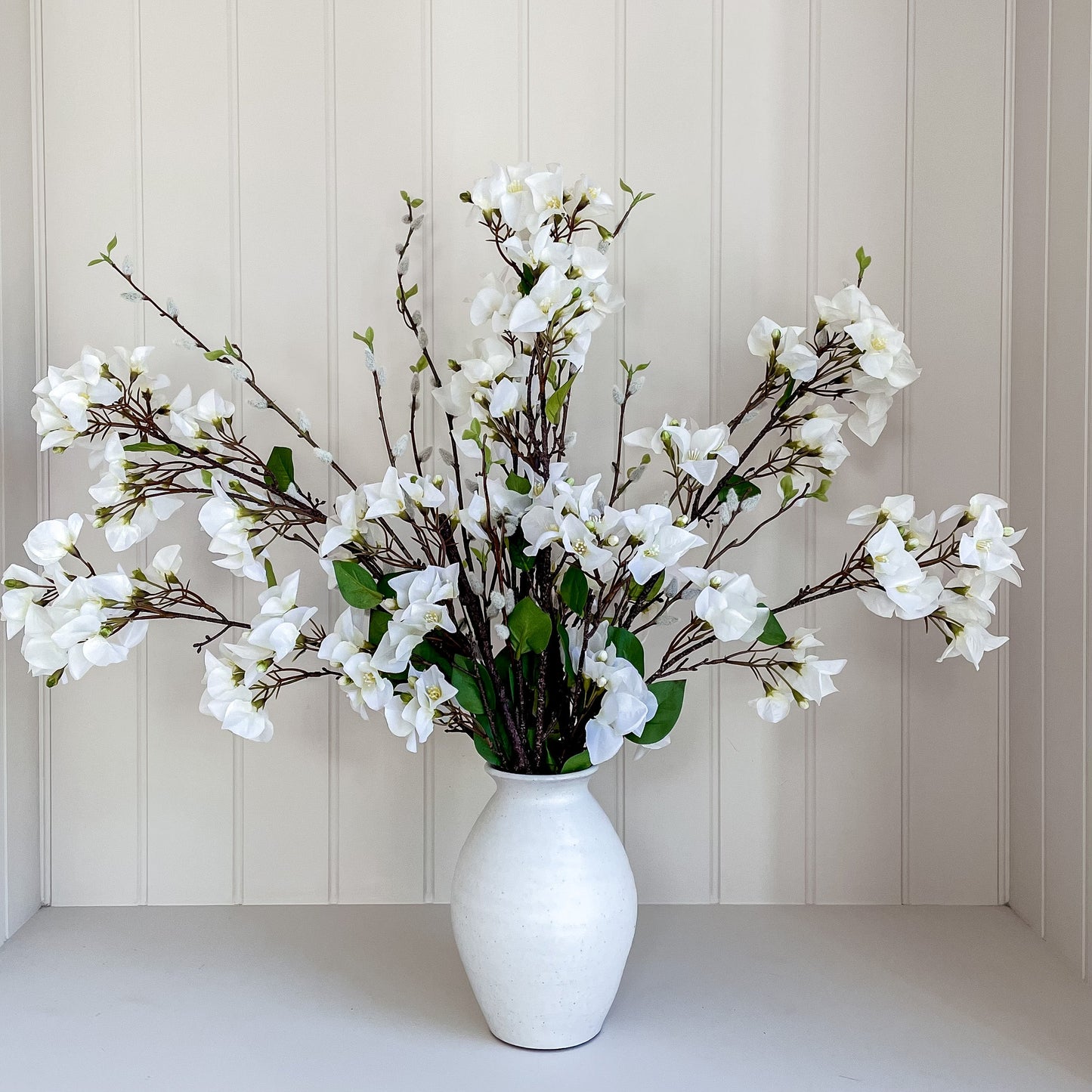 Faux Blossom Branch White