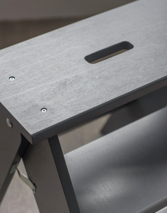 Wooden Step Stool In Charcoal