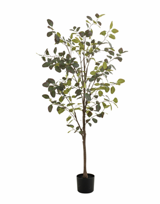 Faux Eucalyptus Tree Grey / Burgundy 170cm