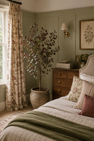 Faux Eucalyptus Tree Grey / Burgundy 170cm