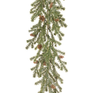 Frosted Teardrop Christmas Garland Green 6ft / 180cm