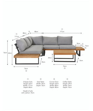 Amberley Outdoor Sofa Set - Teak