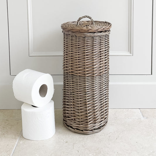 Rattan Round Toilet Roll Holder