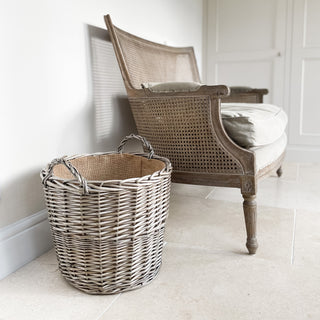 Large Round Wicker Log Basket