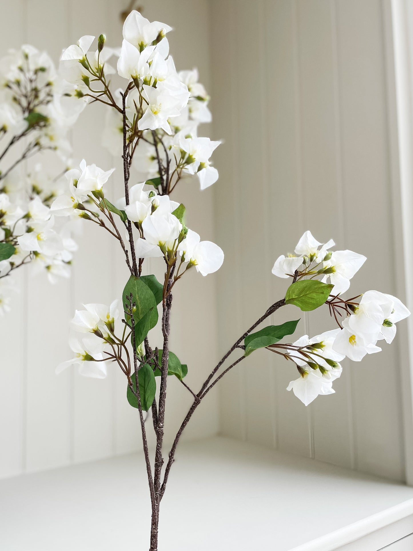 Faux Blossom Branch White