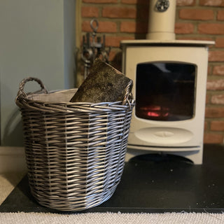 Large Round Wicker Log Basket